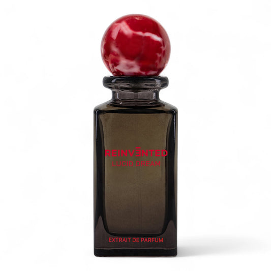 Reinvented Parfums Lucid Dream sample – dreamy blend of saffron, rose, and oud.