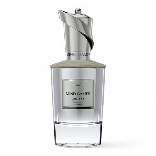 Mind Games Lionora sample – fruity floral fragrance with osmanthus and sandalwood.