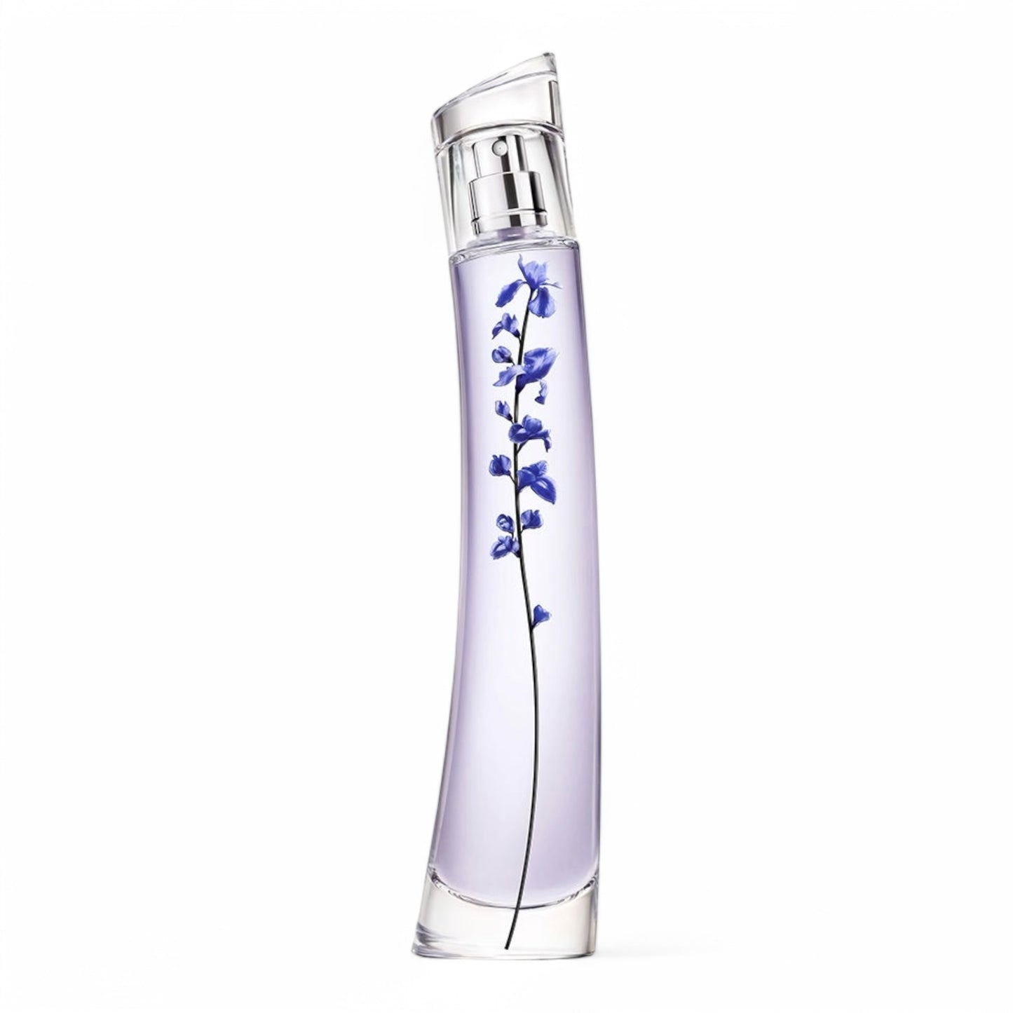 A decant of Kenzo Flower Ikebana Indigo, a floral amber fragrance with iris, indigo ink, and blue vanilla, available in perfume samples.