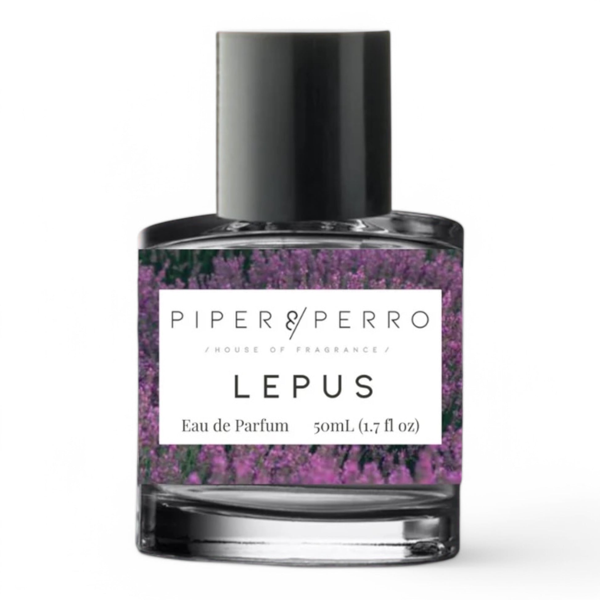 A decant of Piper & Perro Lepus, inspired by the constellation "The Hare," featuring bergamot, French lavender, and vanilla bean, available in perfume samples and decants.