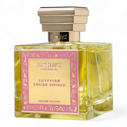 Sample of Egyptian Sugar Soiree fragrance by Sphinx featuring creamy coconut, vanilla, and musky warmth - available in perfume decants.