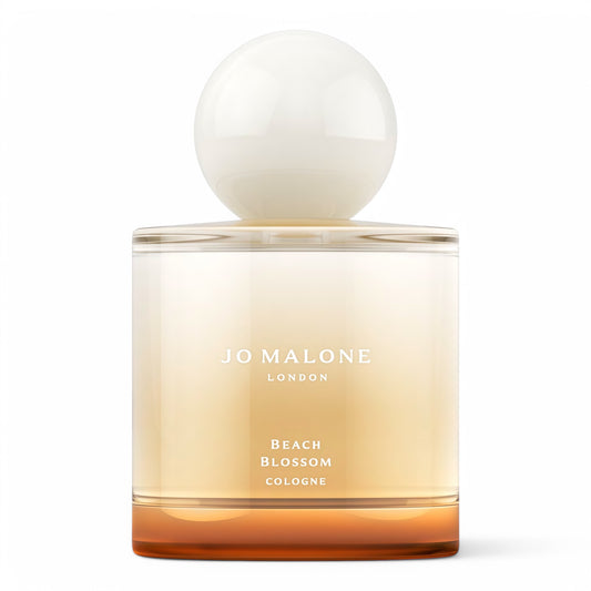 A sample of Beach Blossom Cologne, a fresh summer fragrance with lime, coconut water, and tonka bean, available in decants and testers.