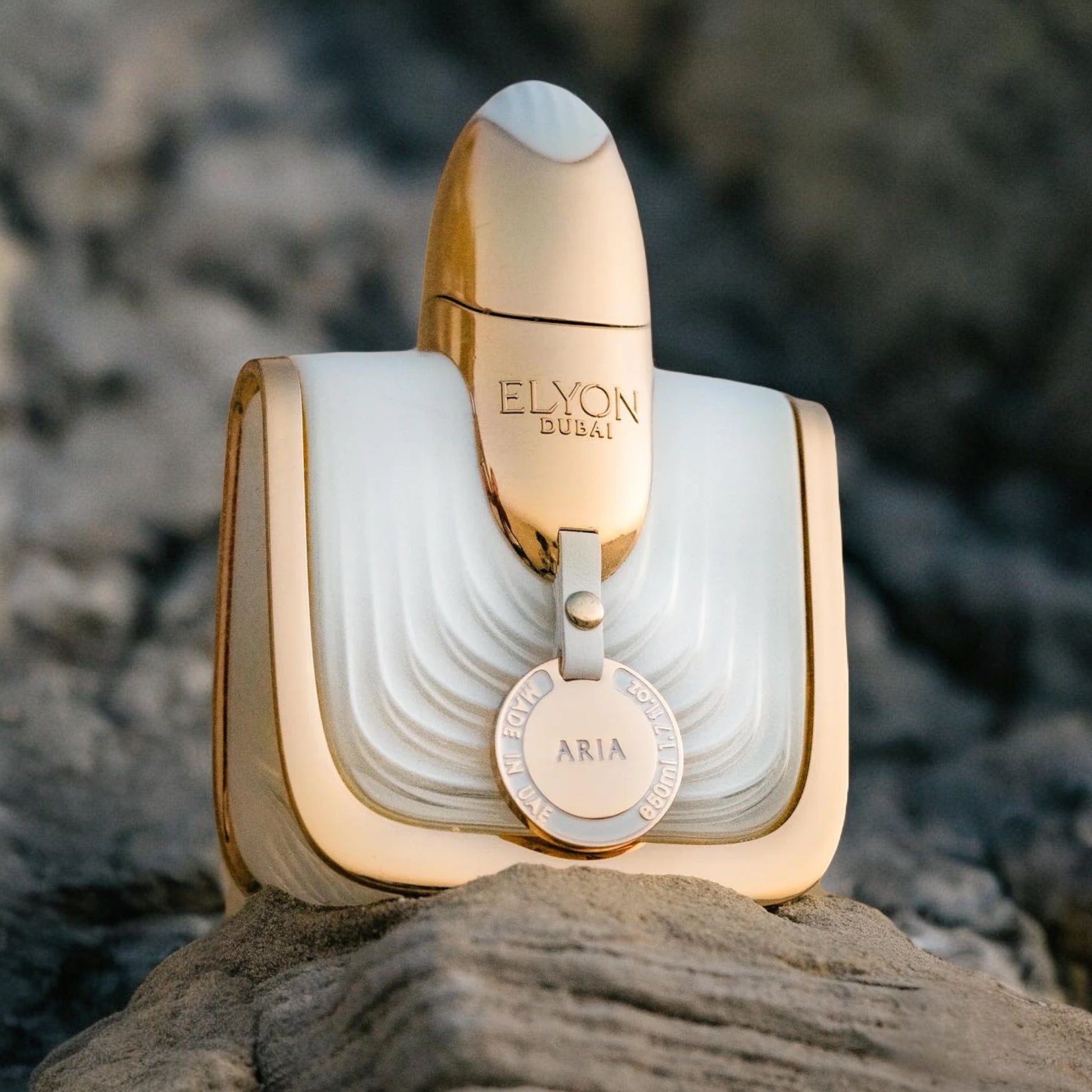 Alyon Aria perfume sample styled with moody, sacred tones to reflect its rare and mystical nature