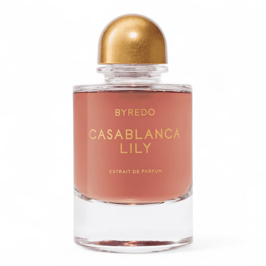 Byredo Casablanca Lily fragrance sample – retail bottle shown for decanting into 1ml–10ml samples.