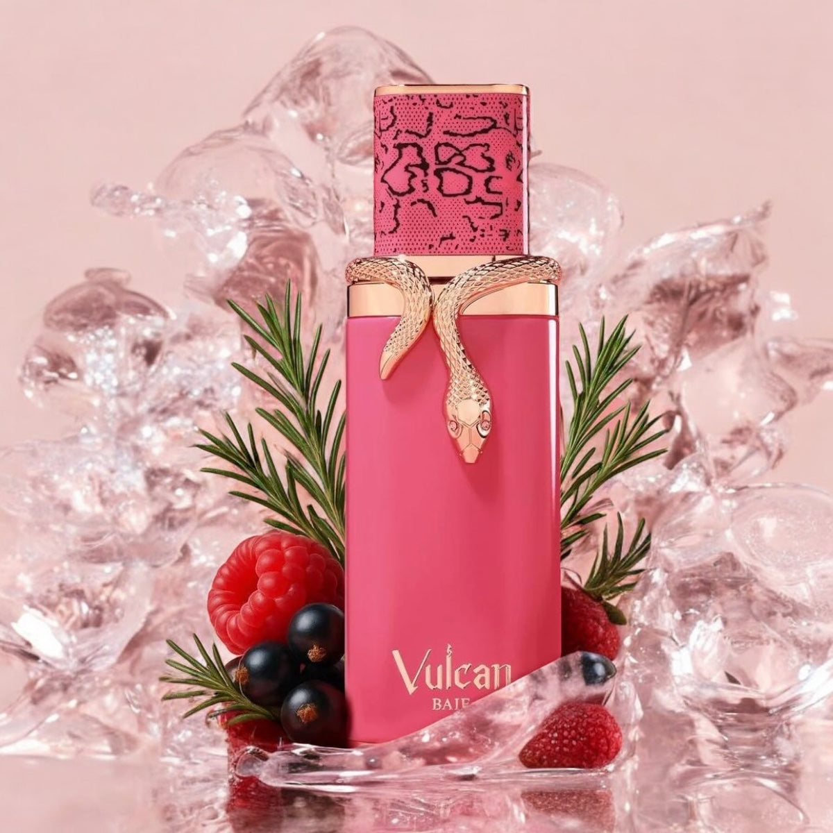 French Avenue Vulcan Baie fragrance sample – juicy blackcurrant, raspberry, vodka, and musk fragrance, styled in a modern setting