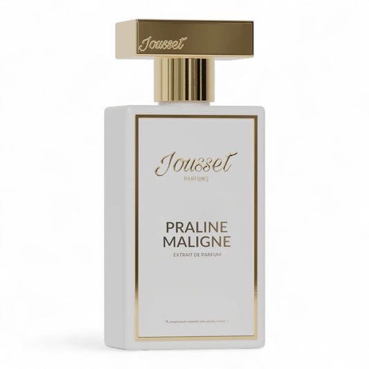 Jousset Praline Maligne fragrance sample – retail bottle shown for decanting into 1ml–10ml samples.