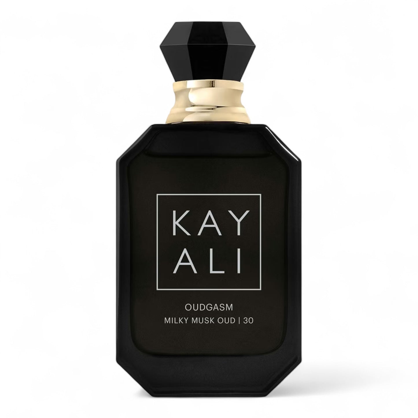 Kayali Milky Musk Oud 30 fragrance sample – retail bottle shown for decanting into 1ml–10ml samples