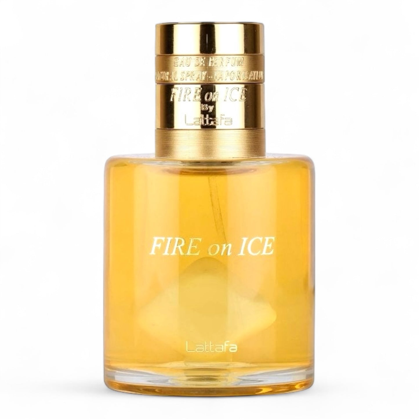 Lattafa Fire On Ice fragrance sample – retail bottle shown for decanting into 1ml–10ml samples.