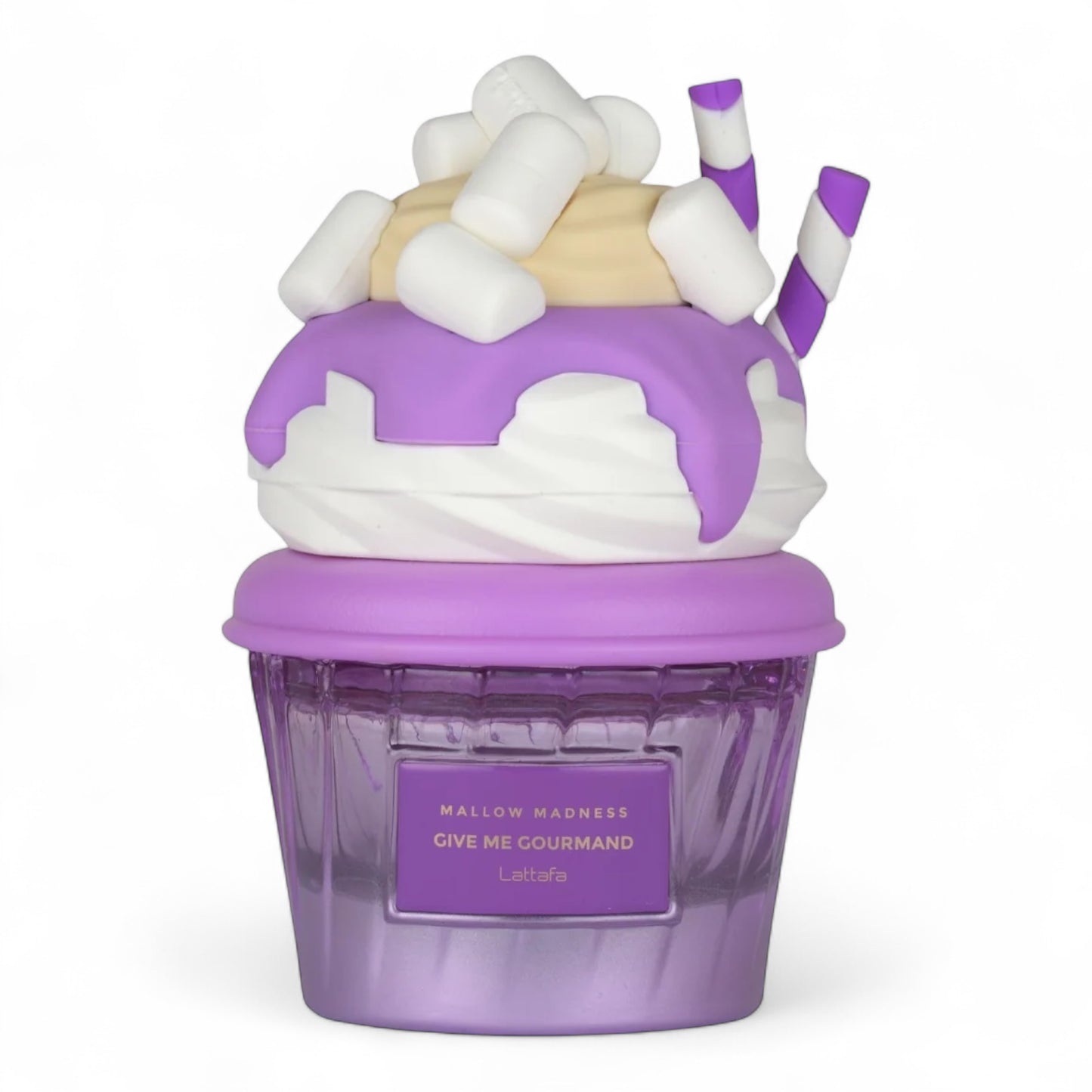 Lattafa Mallow Madness fragrance sample – retail bottle shown for decanting into 1ml–10ml samples.