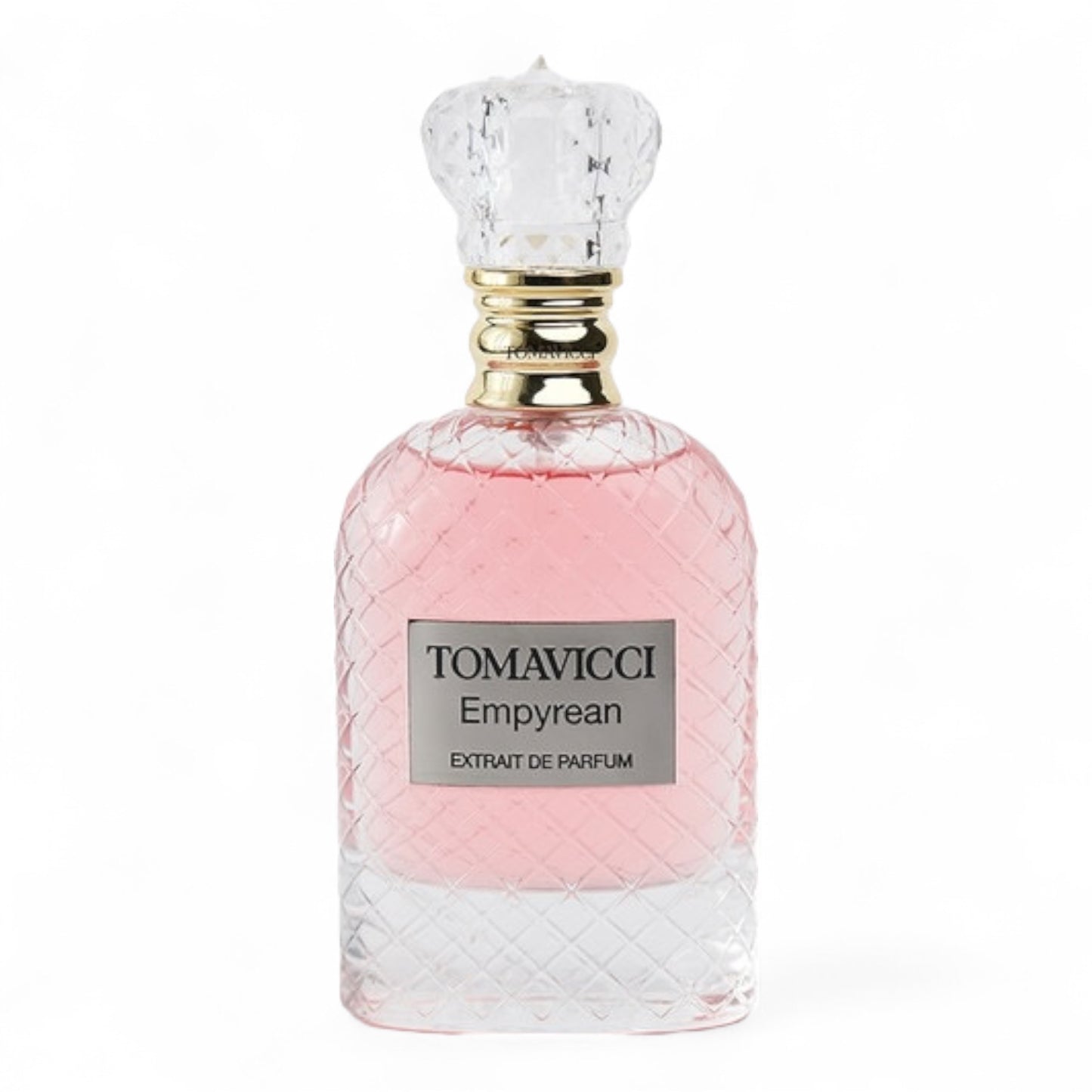 Tomavicci Empyrean fragrance sample – rose, vanilla and bakhoor perfume in 100ml bottle.