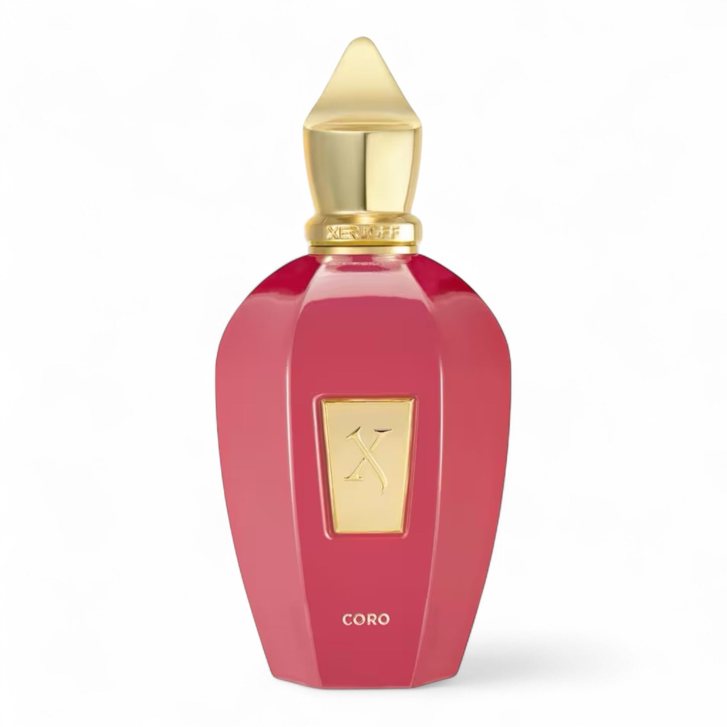 Xerjoff Coro fragrance sample - tropical fruits, pineapple, vanilla and sandalwood, pictured 100ml full-size bottle