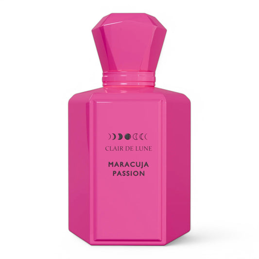 A decant of Clair de Lune maracuja Passion, a tropical extrait de parfum featuring passion fruit, citrus, jasmine, and warm vanilla, available in perfume samples