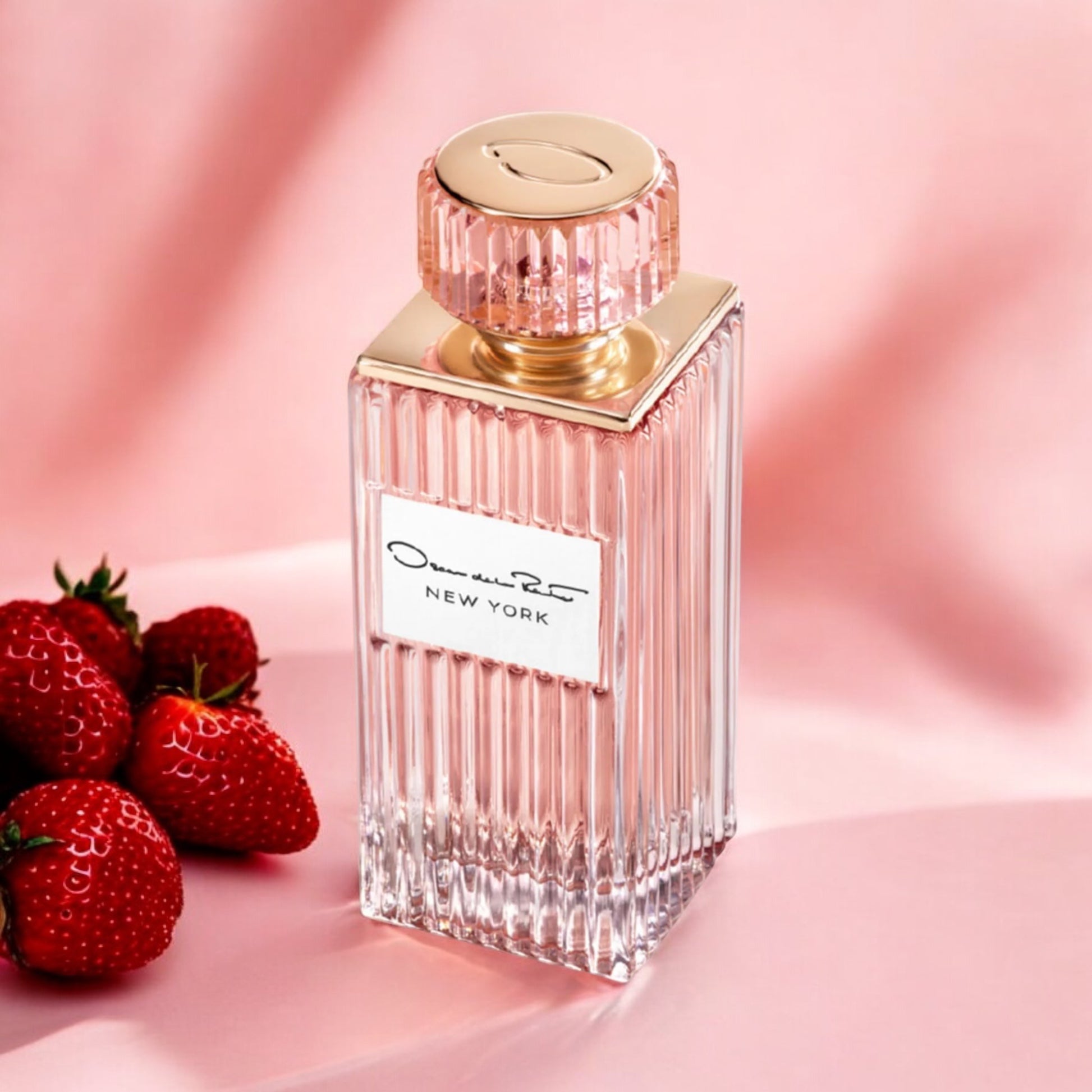 Close-up of a fragrance sample of New York, highlighting its sweet, floral, and warm amber notes, inspired by the energy of the city