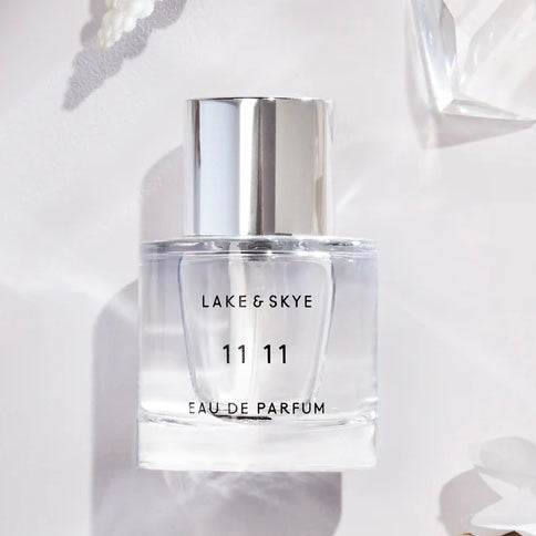 Close-up of a fragrance sample of 11 11, highlighting its crisp, musky, and ethereal notes for a clean and uplifting scent experience