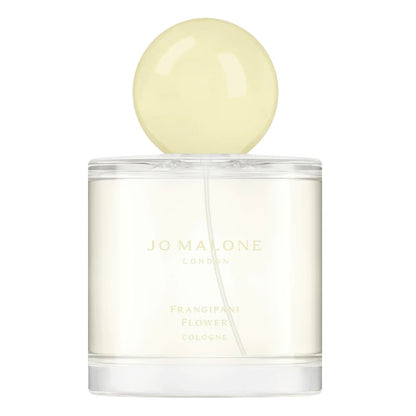 A decant of Jo Malone Frangipani Flower, a radiant floral perfume with frangipani, jasmine, and sandalwood, available as fragrance samples and perfume splits.