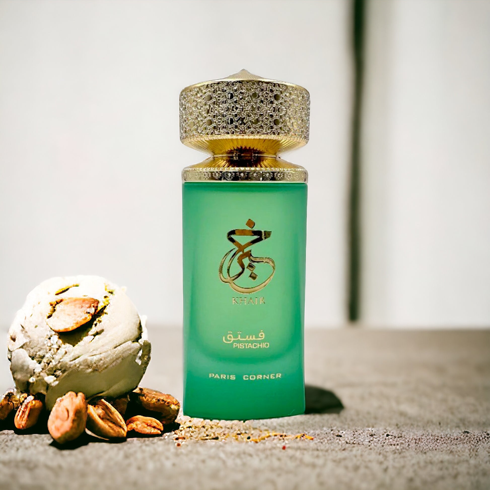 paris corner pistachio khair fragrance sample travel size tester