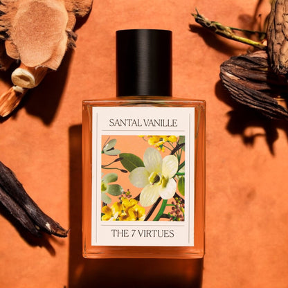 the 7 virtues santal vanille fragrance sample travel size tester