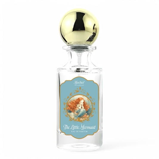 A  decant of Mischief Academy’s The Little Mermaid, a fresh floral fragrance with pink champagne, lilac, and oceanic notes, available in perfume samples