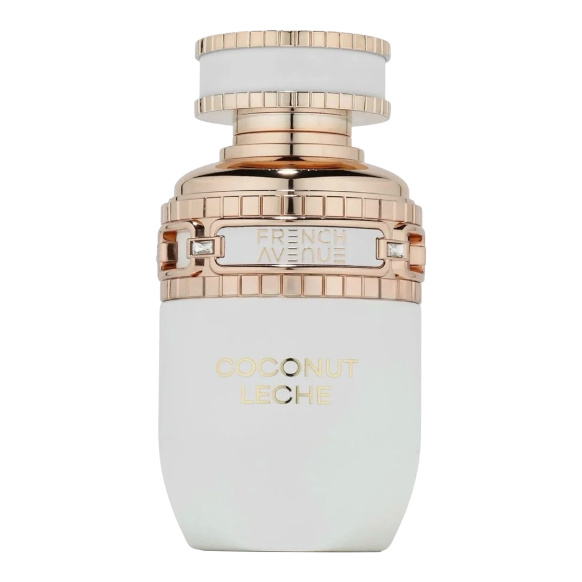 A decant of French Avenue Coconut Leche, a creamy gourmand fragrance with toasted coconut, tuberose, and vanilla, available in perfume samples