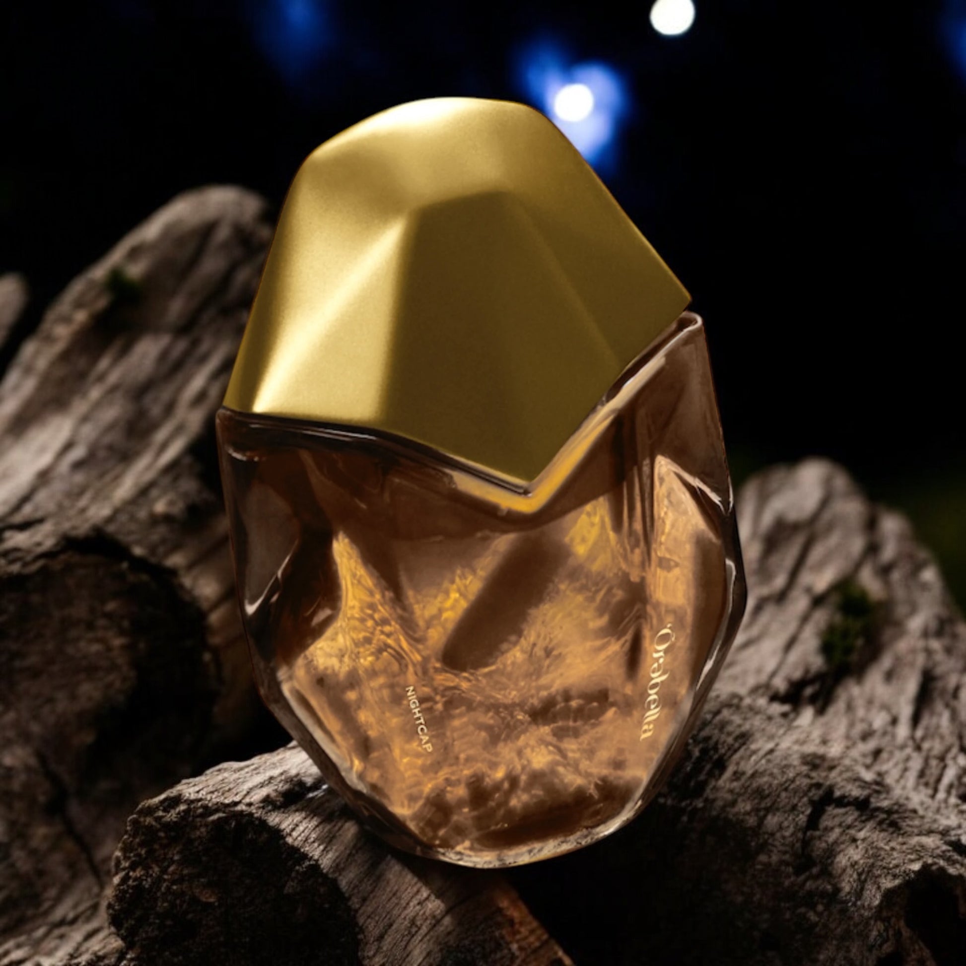Close-up of a fragrance sample of Nightcap, highlighting its rich, woody, and sensual notes for a cozy yet seductive scent experience
