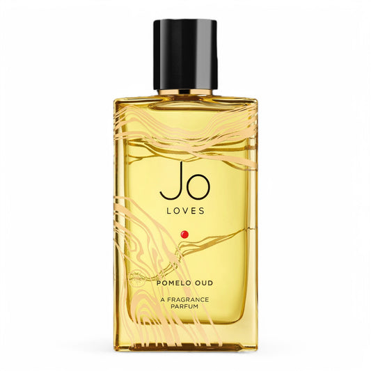 A decant of Jo Loves Pomelo Oud, a citrus-woody fragrance with Pomelo, Oud, and patchouli, available in perfume samples