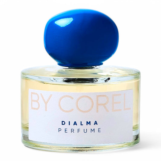 A decant of By Corel Dialma, a rich gourmand fragrance with pistachio, hazelnut, and vanilla, available in perfume samples