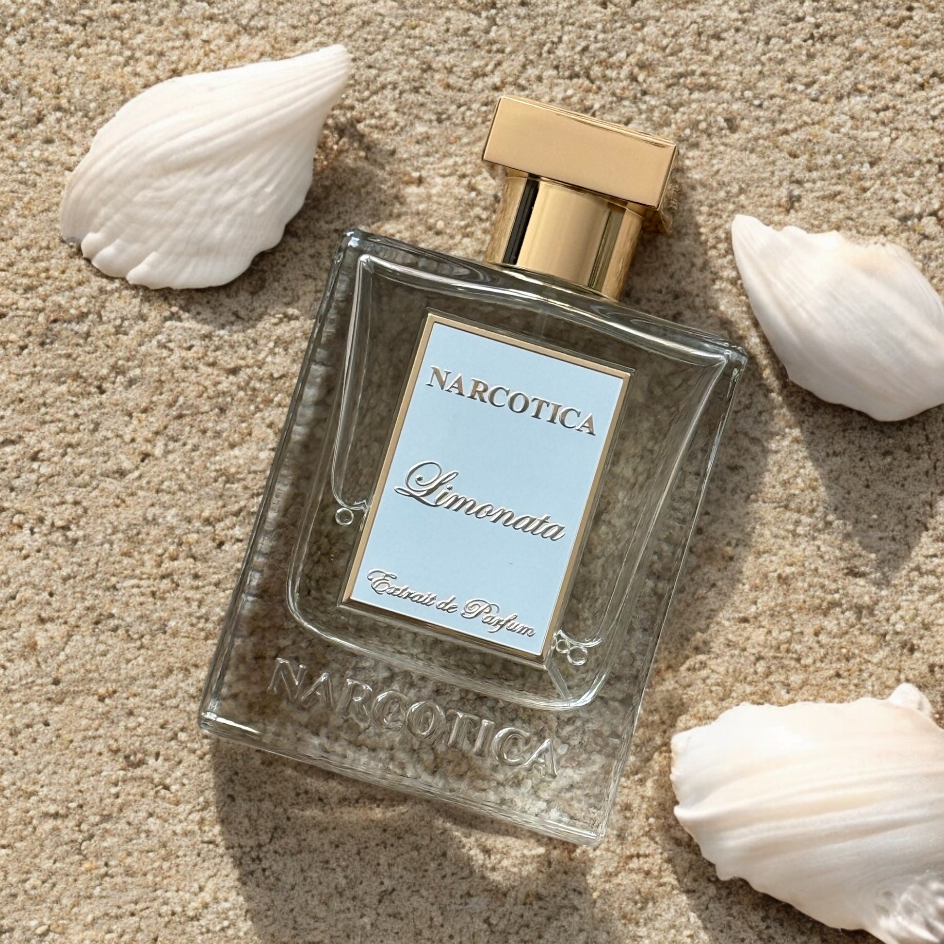 Close-up of a fragrance sample of Limonata, highlighting its fresh, citrusy, and ocean-inspired notes for a bright and uplifting scent.