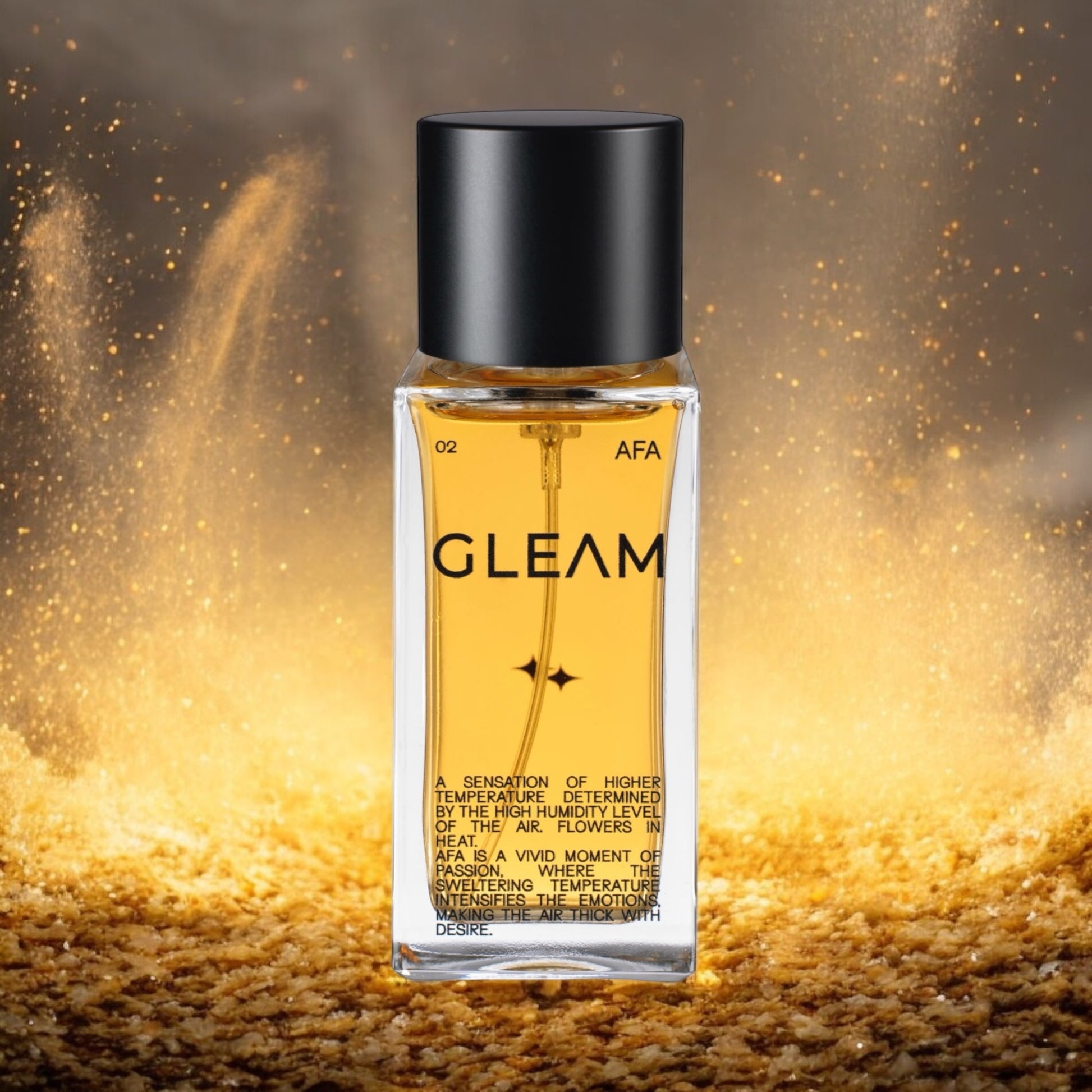 Close-up of a fragrance sample of Afa, highlighting its sultry mix of jasmine, sugar, and skin-like latex for an intense and humid scent experience.