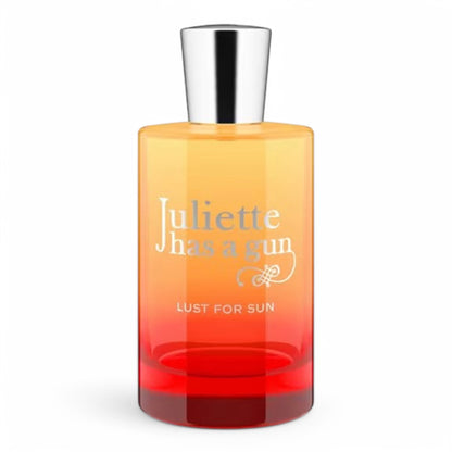 A decant of Juliette Has a Gun Lust for Sun, a solar floral fragrance with coconut, monoi, and vanilla, available in perfume samples.