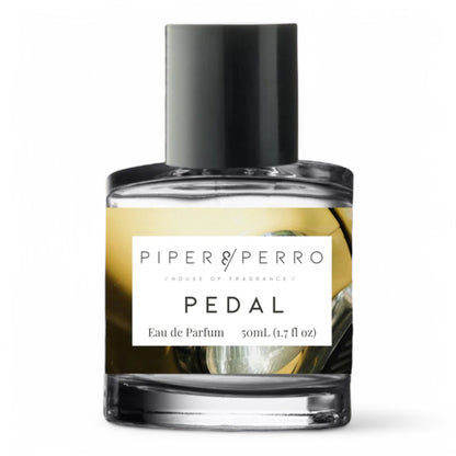 A decant of Piper & Perro Pedal, a summer-inspired fragrance with red berries, jasmine, and sandalwood, available in perfume samples and decants.