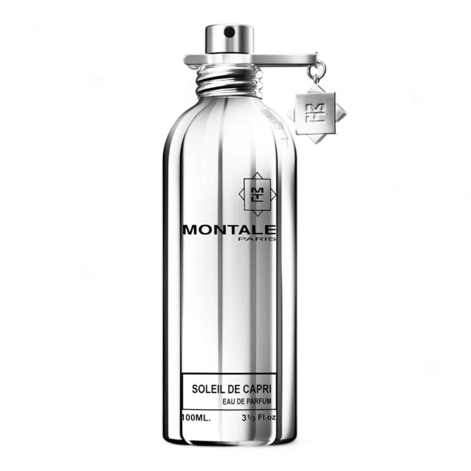 A perfume decant of Montale Soleil de Capri highlighting its citrus grapefruit and kumquat notes, with white musk and floral undertones, ideal for sampling.