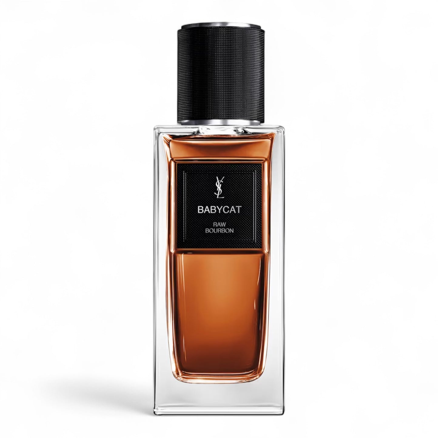 A decant of Yves Saint Laurent Babycat, a spiced leathery vanilla fragrance with saffron, suede, and frankincense, available in perfume samples.