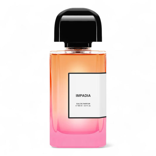 Sample spray of BDK Impadia featuring notes of pear, mandarin, rose, and vanilla - a refined floral-woody fragrance available in decants and testers.