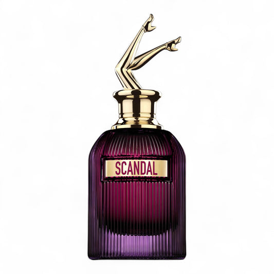 A sample of Jean Paul Gaultier Scandal Intense with bold notes of cardamom, ylang-ylang, and vanilla, available as a decant or fragrance spray sample.