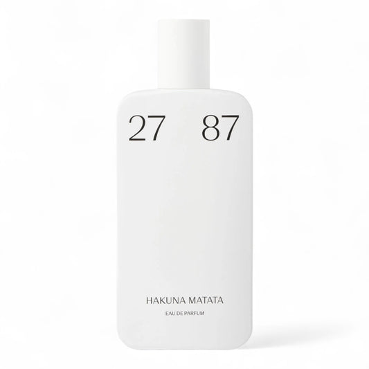 A perfume sample of 27 87 Hakuna Matata, a fruity-amber fragrance with banana, jasmine, and honey notes - perfect for fragrance lovers exploring bold scents.
