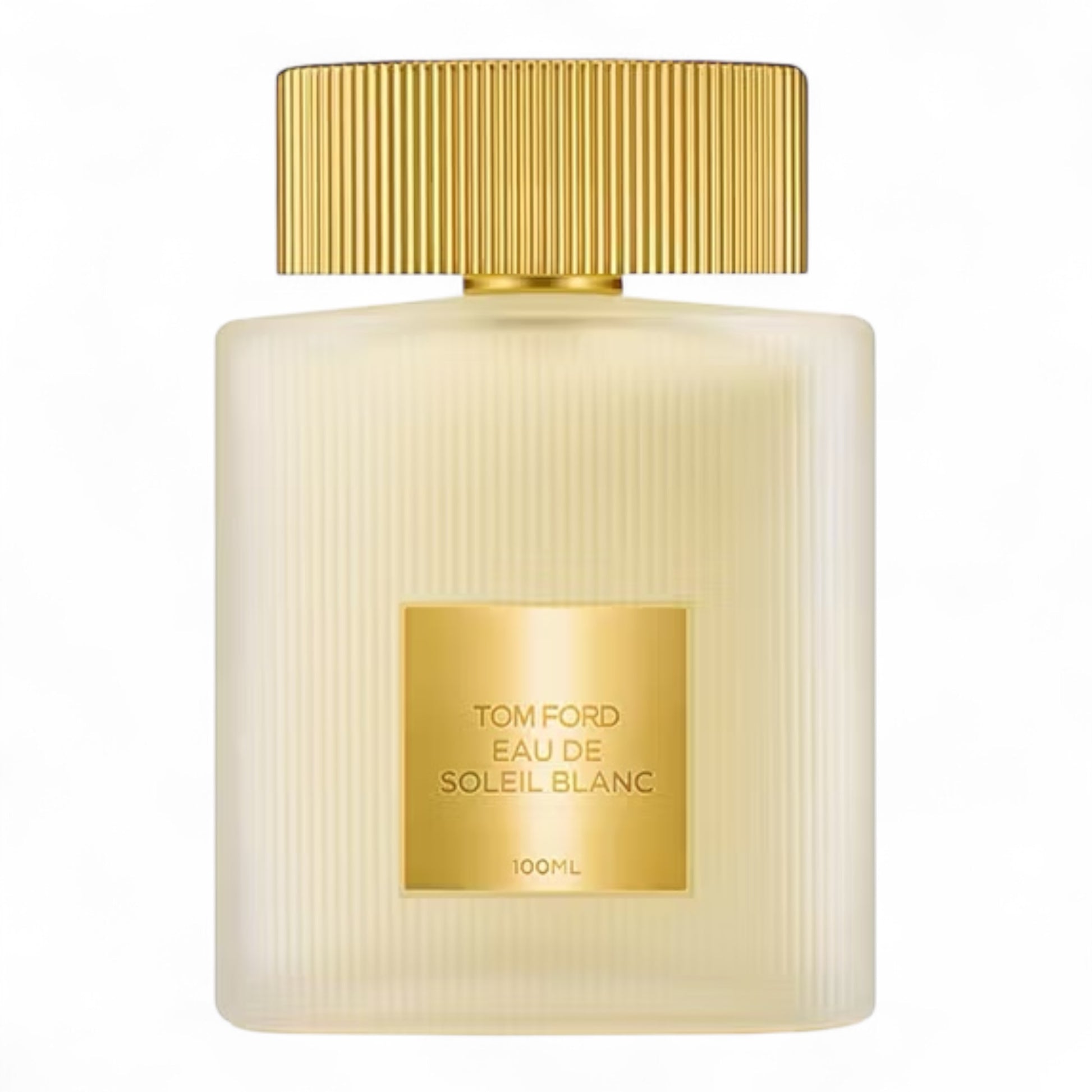 A decant of Tom Ford Eau de Soleil Blanc 2025, a citrus floral fragrance with pistachio, tuberose, and coco de mer, available in perfume samples and splits.