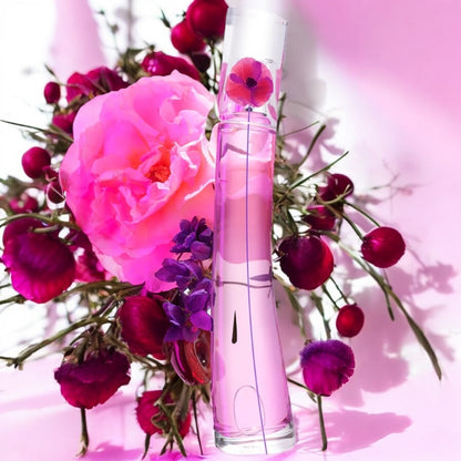 Close-up of Cherry Poppy perfume sample, highlighting its bright cherry top notes and soft musky floral finish.