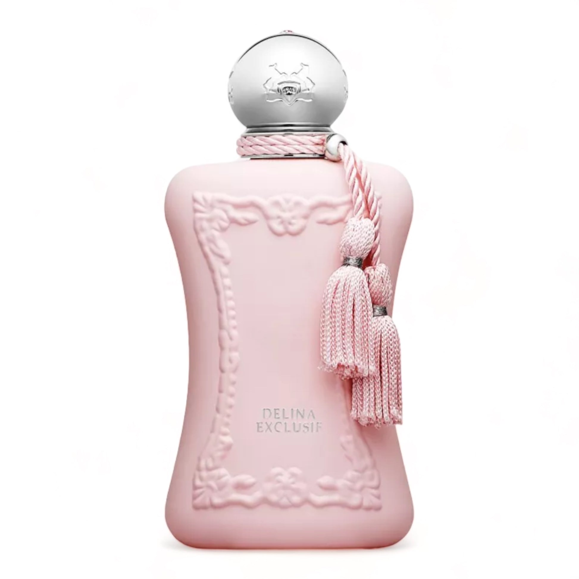 A decant of Parfums de Marly Delina Exclusif, a deep floral fragrance with rose, lychee, and vanilla, available in perfume samples.
