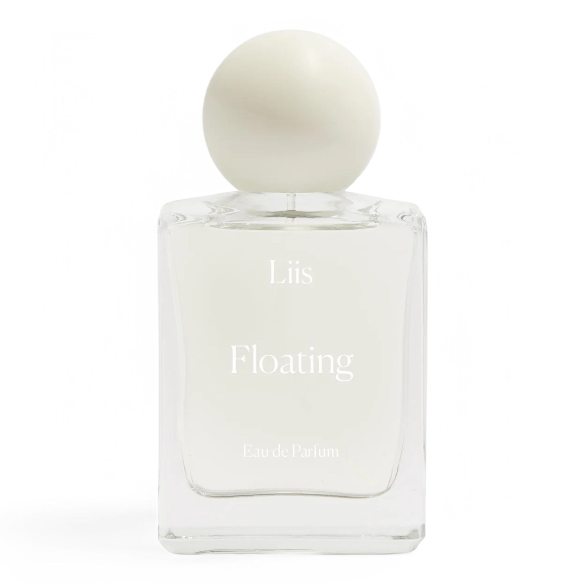 A decant of Liis Floating, a fresh and airy fragrance with peach, wild orchid, and sequoia wood, available in perfume samples and decants.