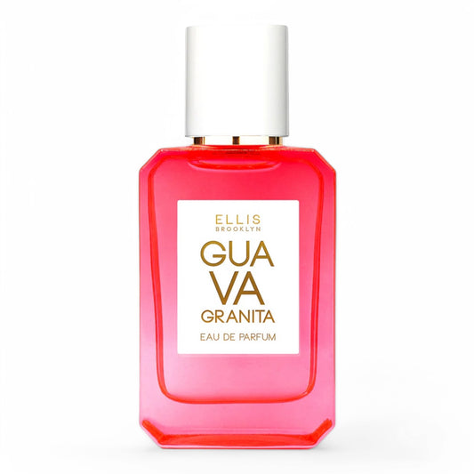 A decant of Ellis Brooklyn Guava Granita, a tropical fruity gourmand perfume with guava, banana, and almond milk, available in perfume samples and decants.