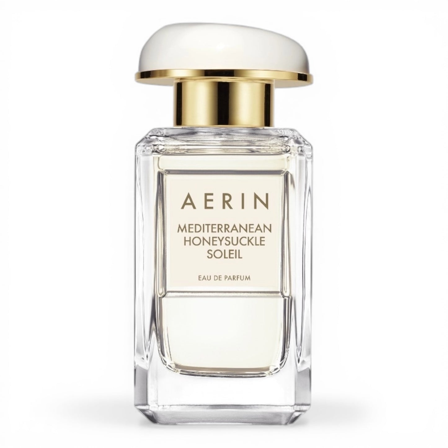 Aerin Mediterranean Honeysuckle Soleil perfume bottle on white background