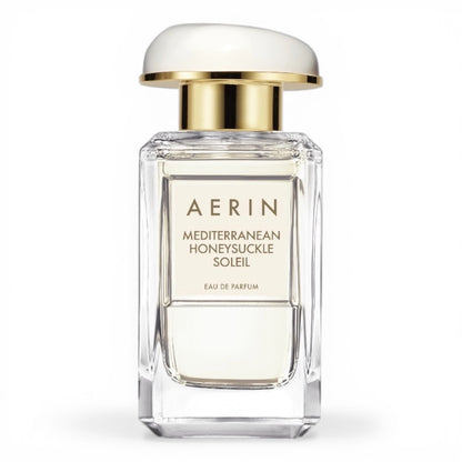 Aerin Mediterranean Honeysuckle Soleil perfume bottle on white background
