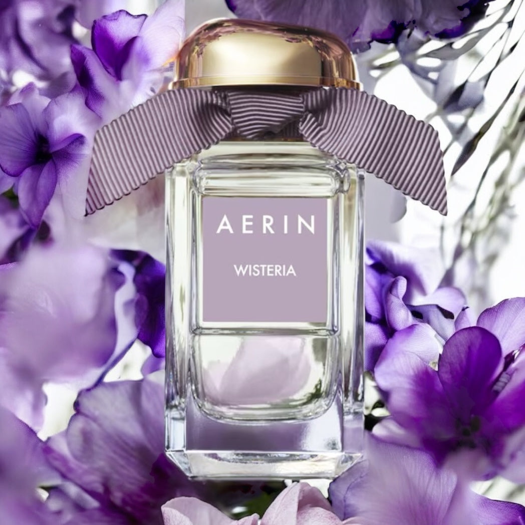 Aerin Wisteria sample - floral fragrance with wisteria and honeysuckle, styled in a bright soft petal setting