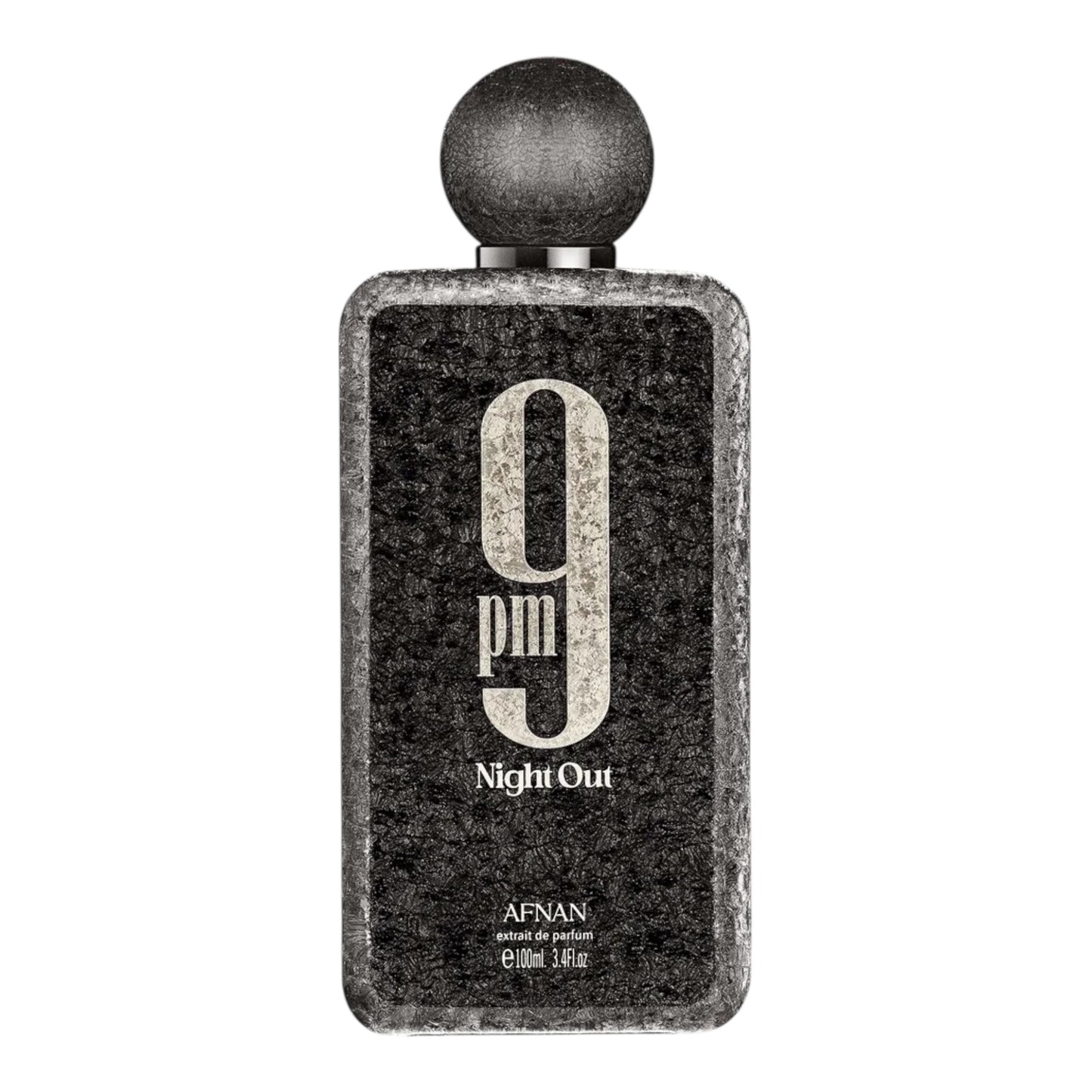 Afnan 9PM Night Out perfume bottle on white background