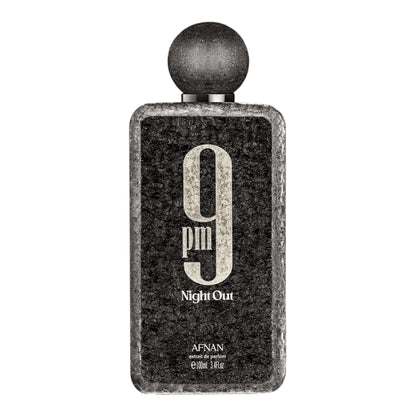 Afnan 9PM Night Out perfume bottle on white background