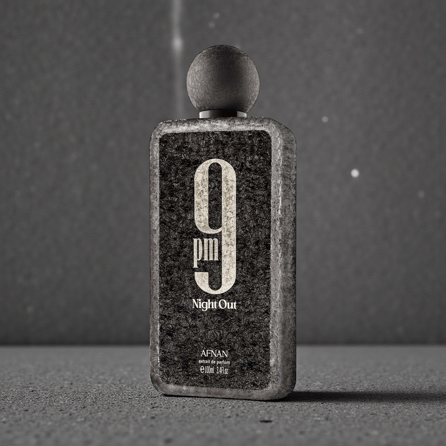 Afnan 9PM Night Out perfume styled for an evening, night-out setting