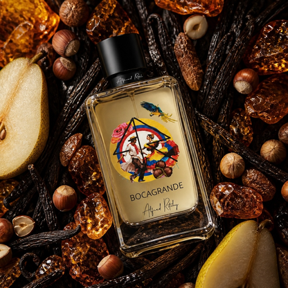 Alfred Ritchy Bocagrande styled with hazelnuts, pears, warm vanilla 
