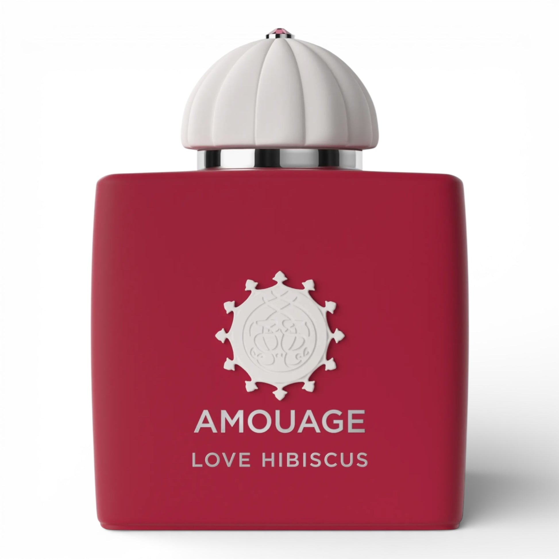 Amouage Love Hibiscus perfume bottle on white background