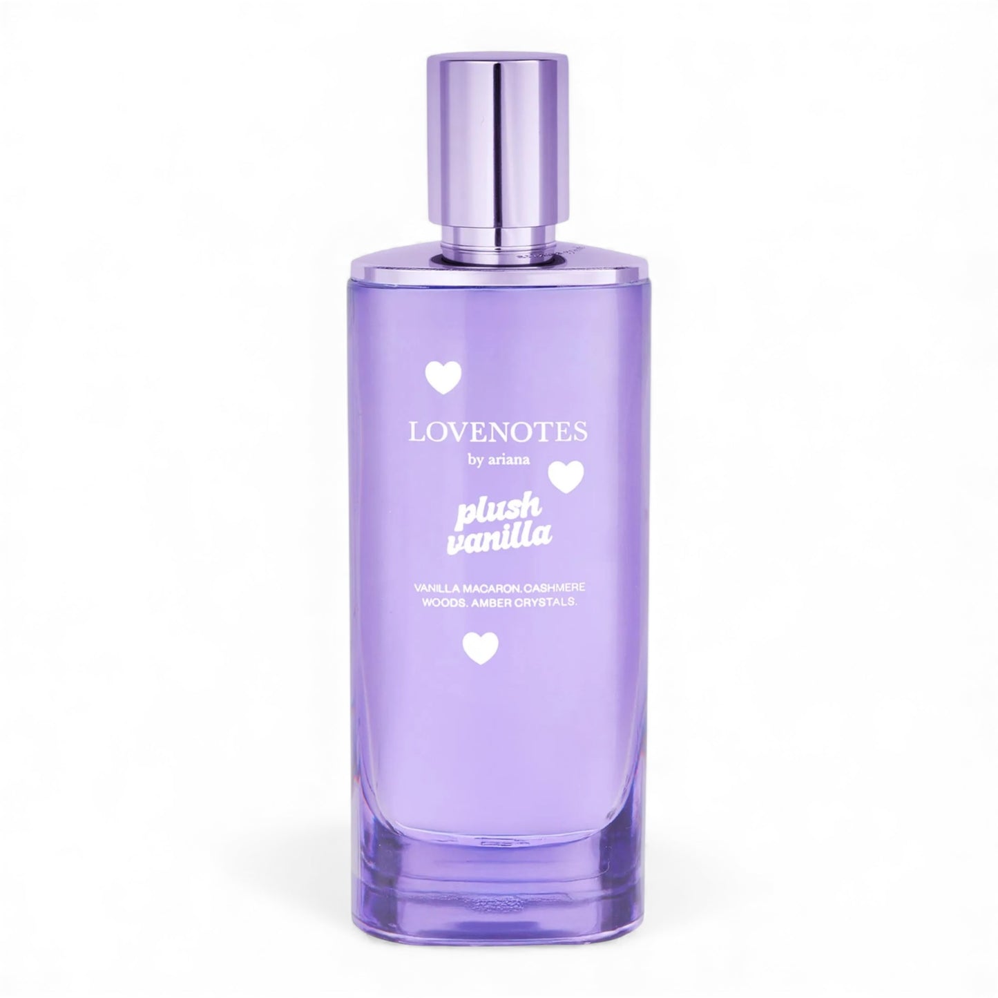 Ariana Grande Lovenotes Plush Vanilla fragrance sample – retail bottle shown for decanting into 1ml–10ml perfume samples.