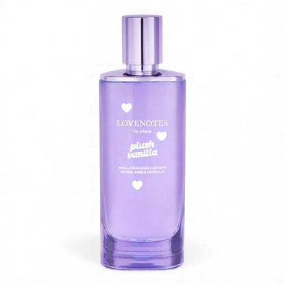 Ariana Grande Lovenotes Plush Vanilla fragrance sample – retail bottle shown for decanting into 1ml–10ml perfume samples.
